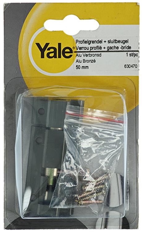 Yale 1019183 - Profilriegel mit Verriegelungsbügel brüniert 50mm | 5 Stück