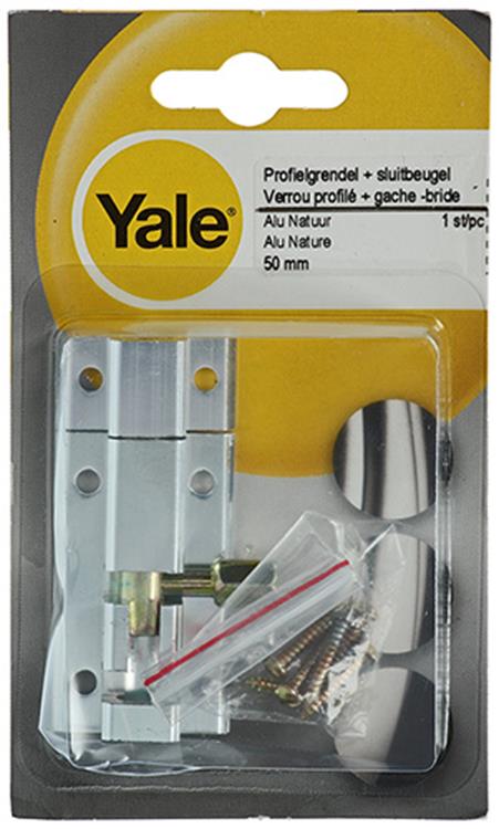 Yale 1019185 – Profilriegel mit Verriegelungsbügel, Aluminium f1 50 mm | 5 Stück
