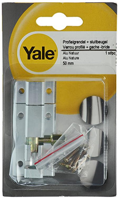 Yale 1019185 – Profilriegel mit Verriegelungsbügel, Aluminium f1 50 mm | 5 Stück
