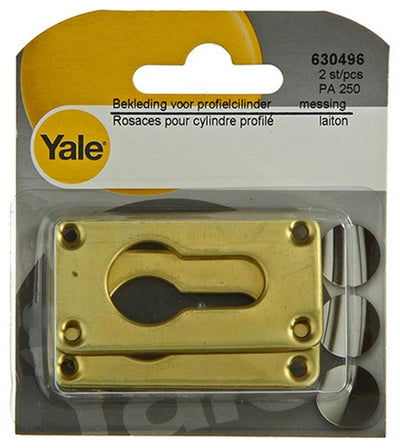 Yale 1019196 – 2 Messingverkleidungen. Profilzylinder. pa250 | 3 Stück