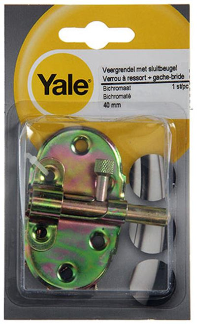 Yale 1019197 – Federriegel mit Verriegelungsbügel, Bichromat 40 mm | 5 Stück