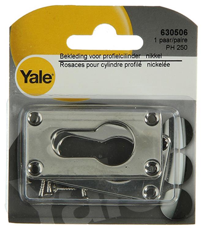 Yale 1019200 – 2 Profilzylinder mit Nickelbeschichtung, pH 250 | 3 Stück