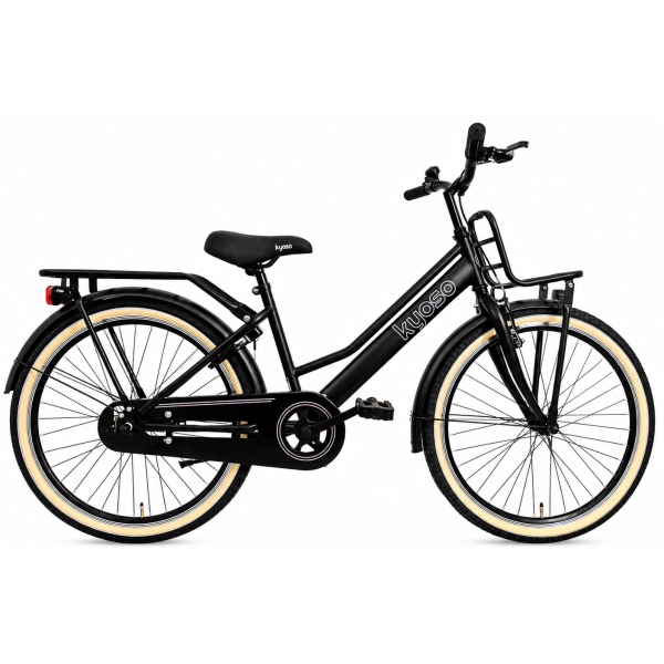 Kyoso Kinderfahrrad Blossom Classic 24 Zoll mit Bremsnabe – mattschwarz rosa