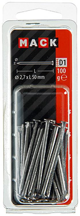 Mack 1017120 - Flachkopfnagel 100 gr 2,7 x 50 mm | 5 Stück