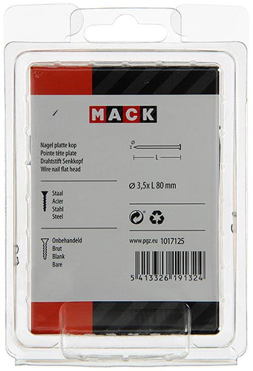 Mack 1017125 - Flachkopfnagel 180 gr 3,5 x 80 mm | 5 Stück