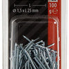 Mack 1017157 – Rundkopfnagel aus verzinktem Stahl, 100 g, 1,5 x 25 mm | 5 Stück