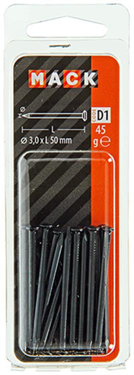 Mack 1017182 – Stahlnagel BVK Stahl gebläut 45 gr 3,0 x 50 mm | 10 Stück