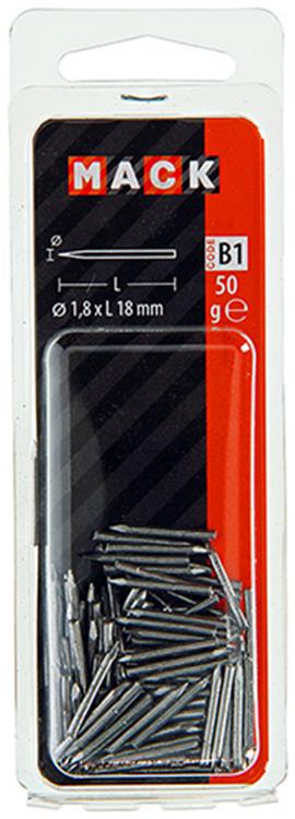 Mack 1017197 – Diamantnagel Stahl unbehandelt 50gr 1,8 x 18 mm | 10 Stück