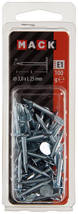 Mack 1017202 – Schiefernagel Stahl verzinkt 100 gr 3,0 x 25 mm | 5 Stück