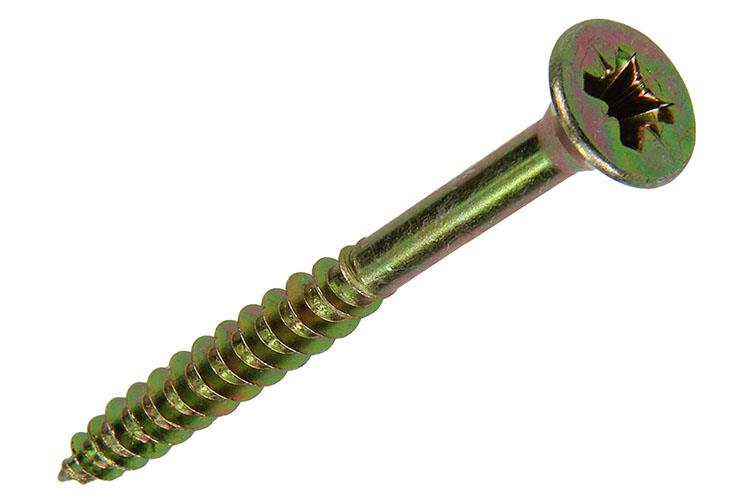 Mack 1017263 – Spanplattenschraube mit Kopf gelb beschichtet. 6 Stück 6,0 x 60 mm | 10 Stück