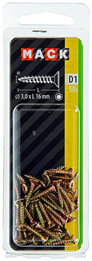 Mack 1017281 - spainplschr.vzkop-selfb. gelb plattiert 50 Stück 3,0 x 16 mm | 10 Stück - afbeelding 2
