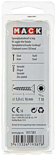 Mack 1017281 - spainplschr.vzkop-selfb. gelb plattiert 50 Stück 3,0 x 16 mm | 10 Stück - afbeelding 3