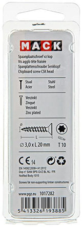 Mack 1017282 - spainplschr.vzkop-selfb. gelb plattiert 45 Stück 3,0 x 20 mm | 10 Stück - afbeelding 3