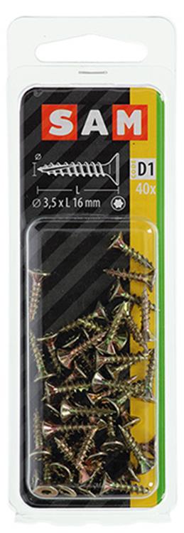 Mack 1017285 - spanienplschr.vzkop-selbstmontage gelb plattiert 40 Stück 3,5 x 16 mm | 10 Stück