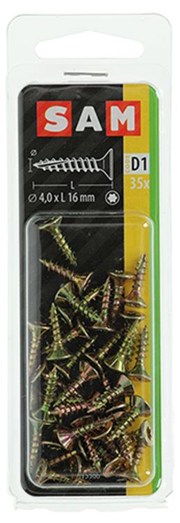 Mack 1017292 - spainplschr.vzkop-selfb. gelb plattiert 35 Stück 4,0 x 16 mm | 10 Stück