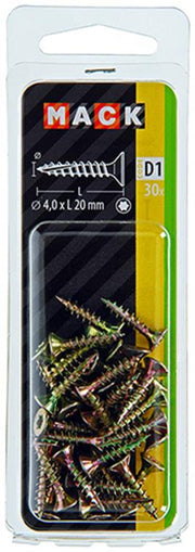 Mack 1017293 - spainplschr.vzkop-selfb. gelb plattiert 30 Stück 4,0 x 20 mm | 10 Stück - afbeelding 2