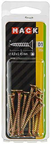 Mack 1017298 - Chip-Schraubenkopf zur Selbstmontage, gelb plattiert, 16 Stück, 4,0 x 45 mm | 10 Stück - afbeelding 2