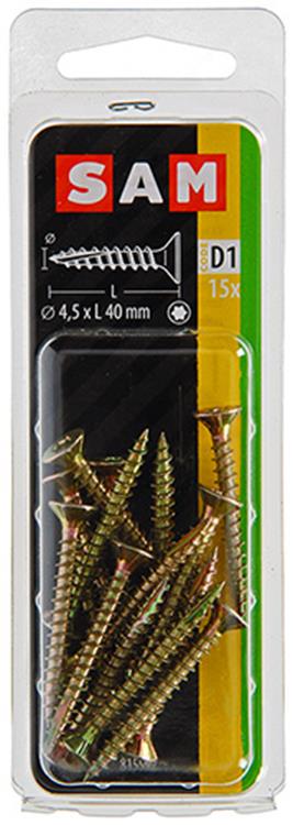 Mack 1017305 - spanienplschr.vzkop-selbstmontage gelb plattiert 15 Stück 4,5 x 40 mm | 10 Stück