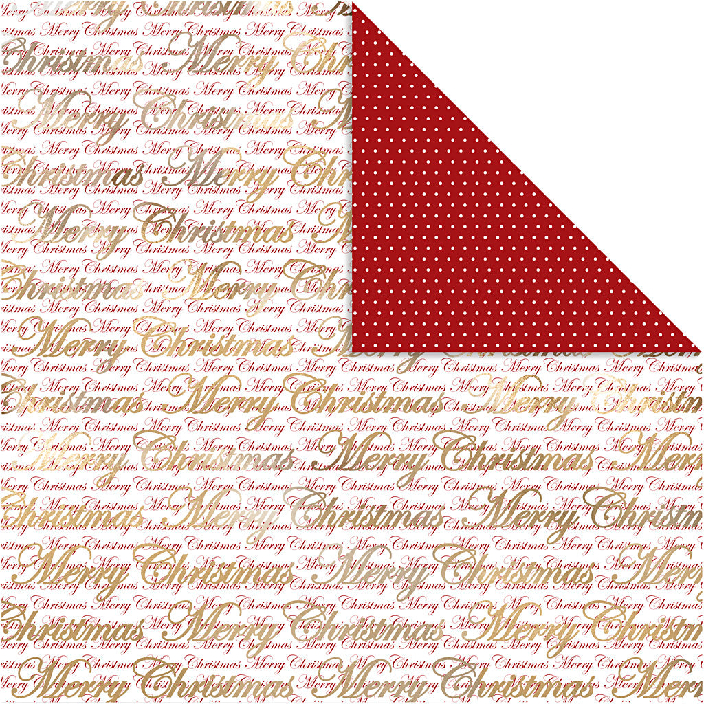 Vivi Gade Designpapier, Frohe Weihnachten und Punkte, Blatt 30,5 x 30,5 cm, 180 g, Gold, 3 Blatt 1 Box