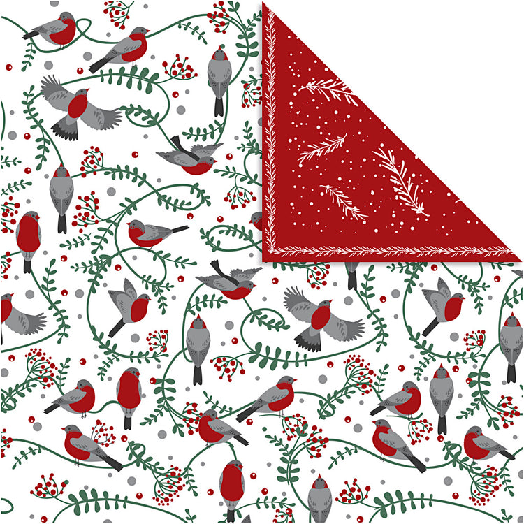 Vivi Gade Designpapier, Vögel und Zweige, Blatt 30,5 x 30,5 cm, 180 g, 5 Blatt 1 Box