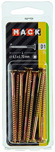 Mack 1017309 - spainplschr.vzkop-selfb. gelb plattiert 9 Stück 4,5 x 70 mm | 10 Stück - afbeelding 2