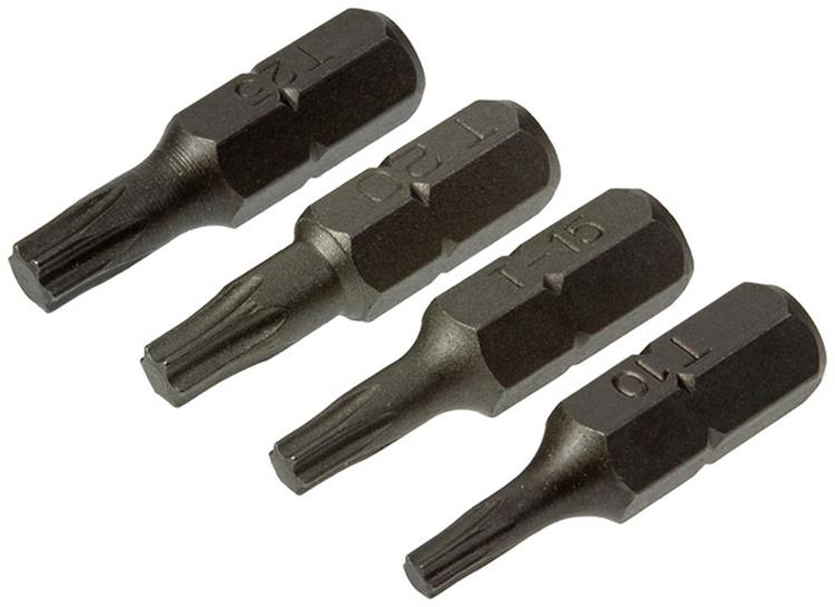 Mack 1017329 - Torx-Schraubenbit Stahl unbehandelt 4 Stück T10-15 20-25 | 10 Stück