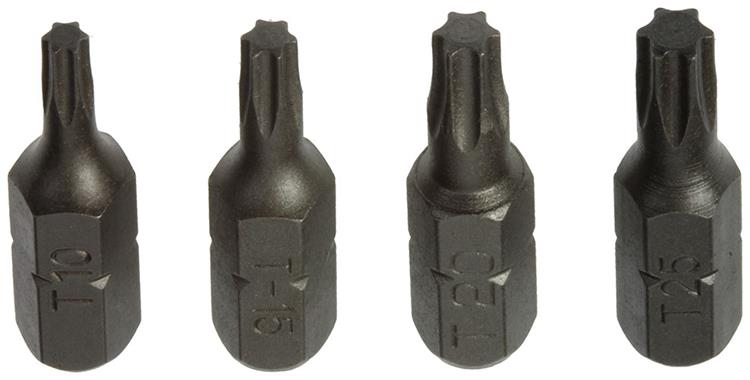 Mack 1017329 - Torx-Schraubenbit Stahl unbehandelt 4 Stück T10-15 20-25 | 10 Stück
