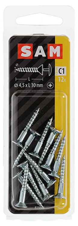 Mack 1017330 - Schraube mit Kopfbohrung, verzinkter Stahl. 12 Stück 4,5 x 30 mm | 10 Stück