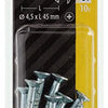Mack 1017333 - Schraube mit Kopfbohrung, verzinkter Stahl. 10 Stück 4,5 x 45 mm | 10 Stück