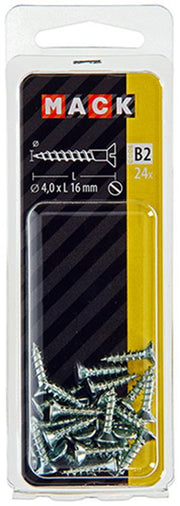 Mack 1017352 - Holzschraube Senkkopf verzinkt 24 Stück 4,0 x 16 mm | 10 Stück - afbeelding 2