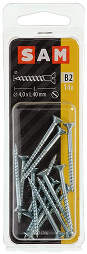 Mack 1017356 - Holzschraube Senkkopf verzinkt 14 Stück 4,0 x 40 mm | 10 Stück - afbeelding 2