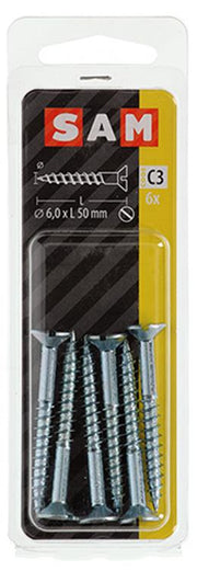 Mack 1017366 - Holzschraube Senkkopf verzinkt 6 Stück 6,0 x 50 mm | 10 Stück - afbeelding 2