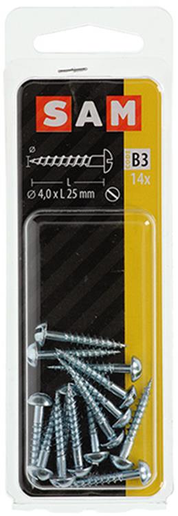 Mack 1017373 - Holzschraube Linsenkopf Stahl verzinkt 14 Stück 4,0 x 25 mm | 10 Stück