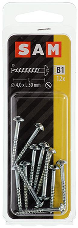 Mack 1017374 - Holzschraube Linsenkopf Stahl verzinkt 12 Stück 4,0 x 30 mm | 10 Stück