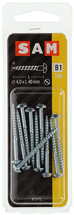 Mack 1017375 - Holzschraube Linsenkopf Stahl verzinkt 10 Stück 4,0 x 40 mm | 10 Stück
