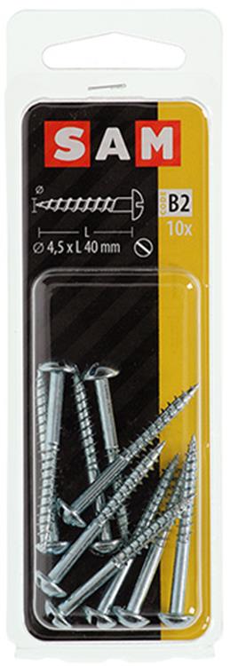 Mack 1017377 - Holzschraube Linsenkopf Stahl verzinkt 10 Stück 4,5 x 40 mm | 10 Stück