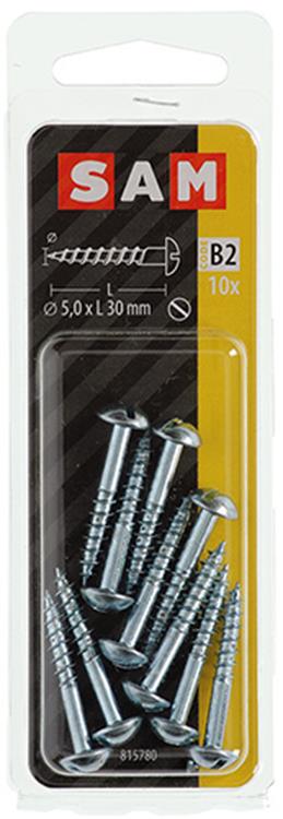 Mack 1017379 - Holzschraube Linsenkopf Stahl verzinkt 10 Stück 5,0 x 30 mm | 10 Stück
