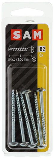 Mack 1017381 - Holzschraube Linsenkopf Stahl verzinkt 6 Stück 5,0 x 50 mm | 10 Stück - afbeelding 2