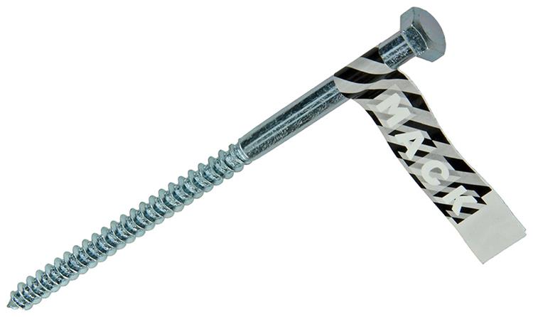 Mack 1017422 - Holzgewindebolzen Stahl verzinkt 1 Stück 8 x 150 mm | 10 Stück