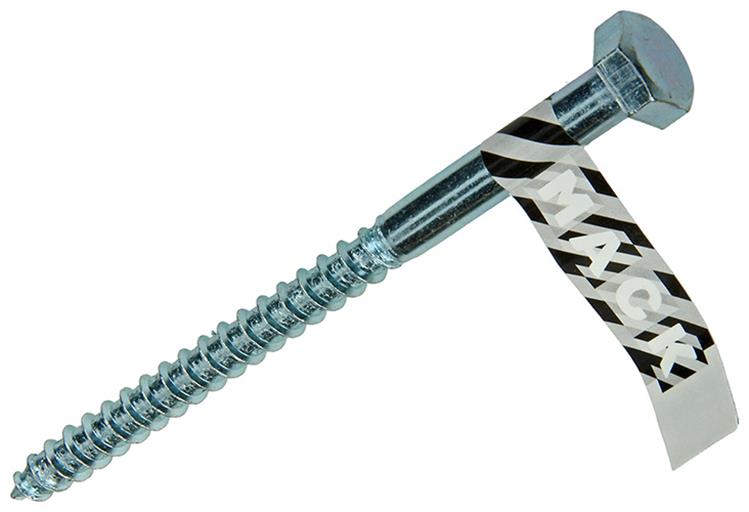 Mack 1017428 - Holzgewindebolzen Stahl verzinkt 1 Stück 10 x 140 mm | 10 Stück