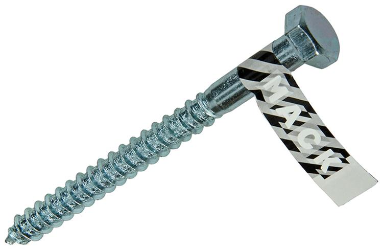 Mack 1017430 - Holzgewindebolzen Stahl verzinkt 1 Stück 12 x 140 mm | 10 Stück