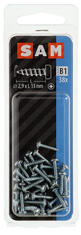 Mack 1017435 - selbstschneidende Schraube Zyl. Kopf verzinkt 38 Stück 2,9 x 13 mm | 10 Stück