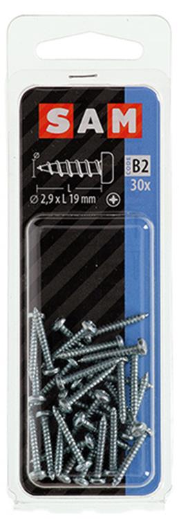 Mack 1017436 - selbstschneidende Schraube Zyl. Kopf verzinkt 30 Stück 2,9 x 19 mm | 10 Stück