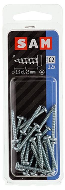 Mack 1017441 - selbstschneidende Schraube Zyl. Kopf verzinkt 22 Stück 3,5 x 25 mm | 10 Stück
