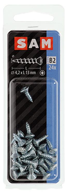 Mack 1017485 – selbstschneidende Schraube BVK verzinkt 24 Stück 4,2 x 13 mm | 10 Stück