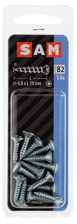 Mack 1017487 – selbstschneidende Schraube BVK verzinkt 14 Stück 4,8 x 19 mm | 10 Stück