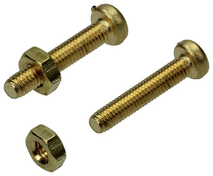 Mack 1019681 – Metallschraube Zylinderkopf + Mutter Messing 8 Stück M3 x 16 mm | 10 Stück