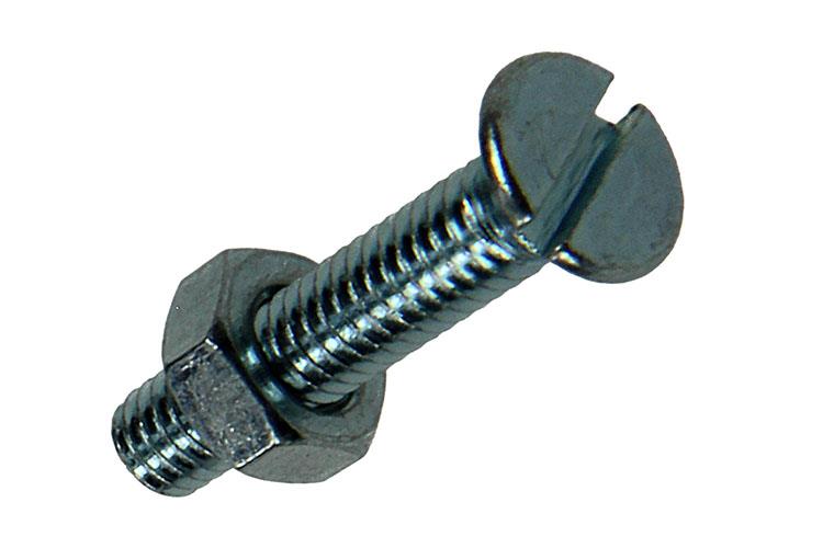 Mack 1017492 – Metallschraube verzinkt. Kopf + Mutter plattiert 18 Stück M4 x 20 mm | 10 Stück