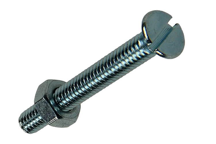 Mack 1017494 – Metallschraube verzinkt. Kopf + Mutter plattiert 14 Stück M4 x 30 mm | 10 Stück