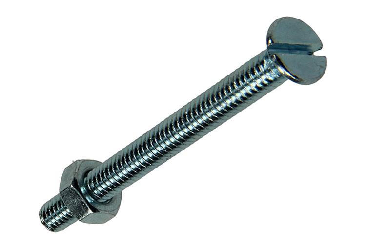 Mack 1017495 – Metallschraube verzinkt. Kopf + Mutter plattiert 12 Stück M4 x 40 mm | 10 Stück